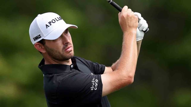Patrick Cantlay plays a shot on the 14th hole during the third round of the 2024 Players Championship at TPC Sawgrass in Ponte Vedra Beach, Fla.
